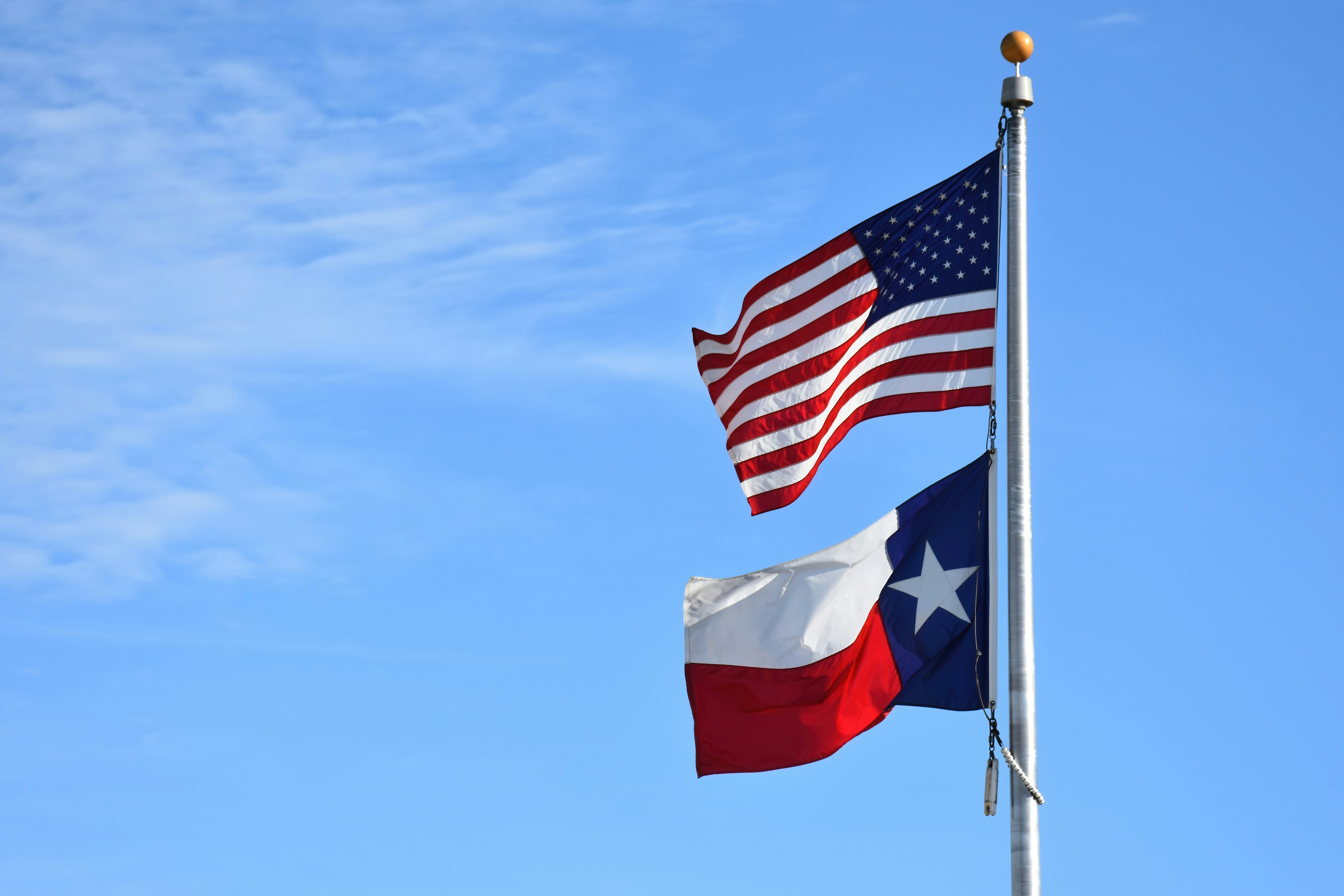 Texas and United States flags